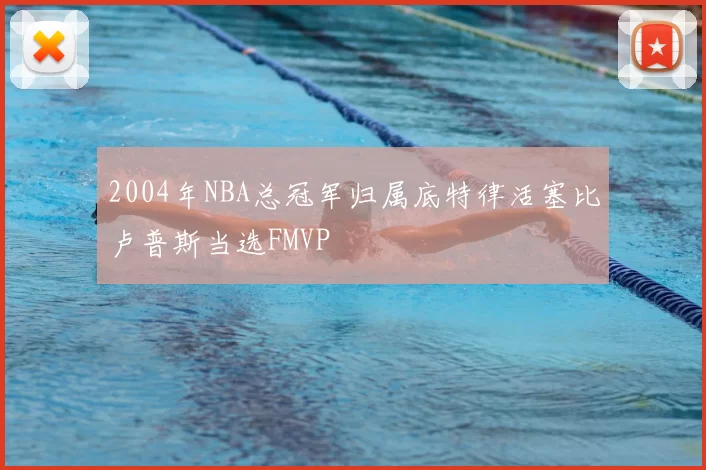 2004年NBA总冠军归属底特律活塞比卢普斯当选FMVP